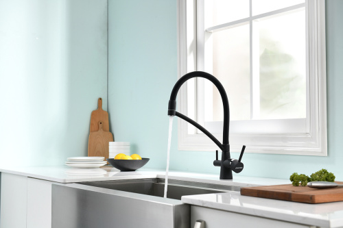 Смеситель для кухни Paulmark SIEGEN Si213111-AN на мойку черный - фото 3